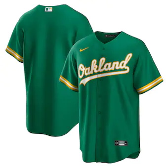 mens nike green oakland athletics alternate replica team je